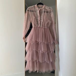 Pink lace dress